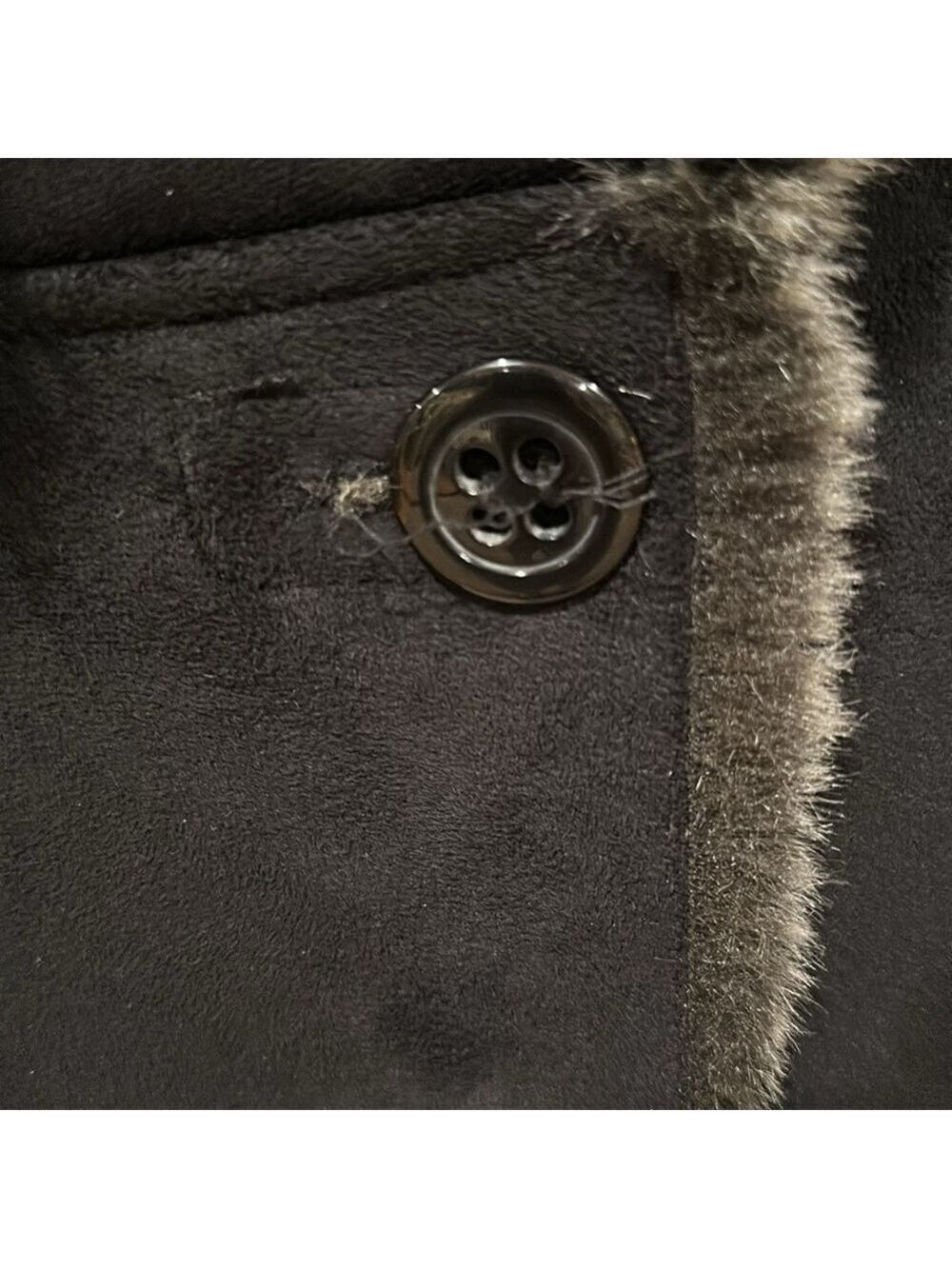 Espirit Collection faux fur suede button up winter coat size medium - Picture 5 of 11